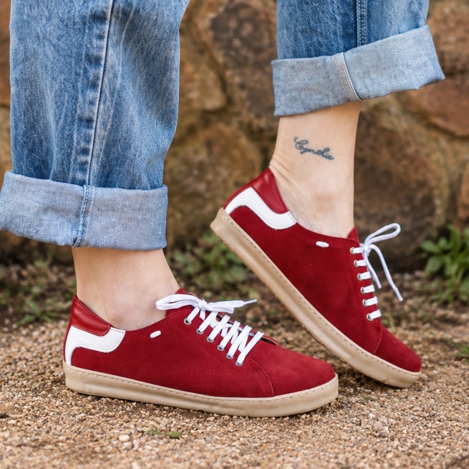 Iyoni Red Suede/White/Bright Red
